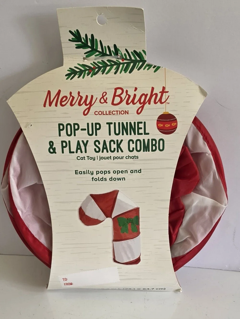 Red Pop-Up Tunnel & Play Sack Combo - Cat Toy